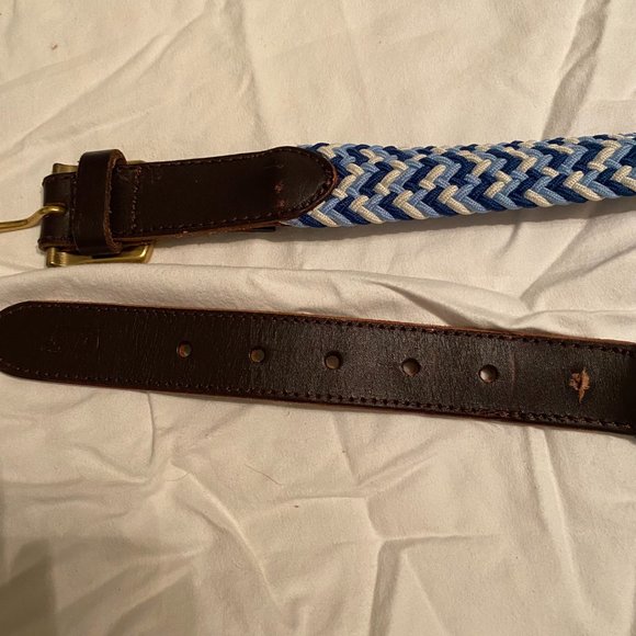 SOLD Vineyard Vines Blue Woven Stretch Knit Belt - Picture 3 of 4
